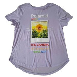 Polaroid ~ Lavender Sunflower Tshirt ~ rounded hem ~ size XXL